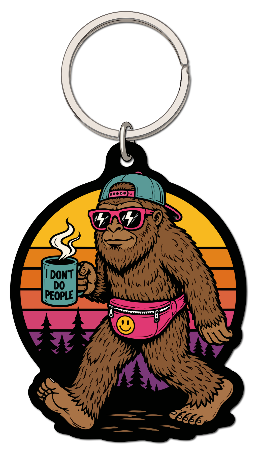 I Don't Do People Sasquatch Keychain