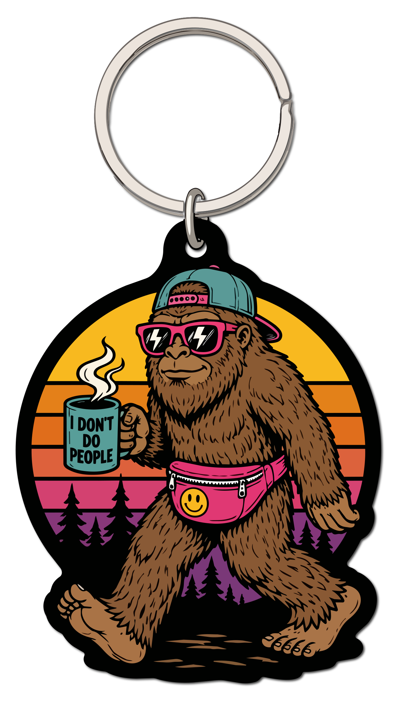 I Don't Do People Sasquatch Keychain