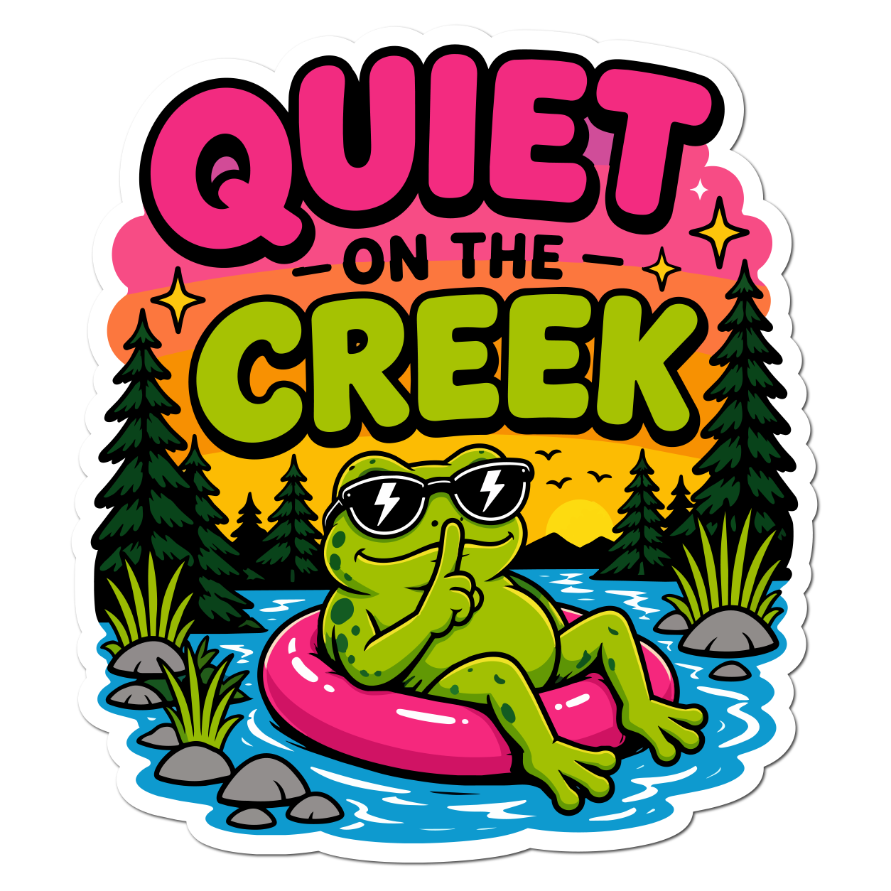 Quiet on the Creek 4" Vinyl Sticker