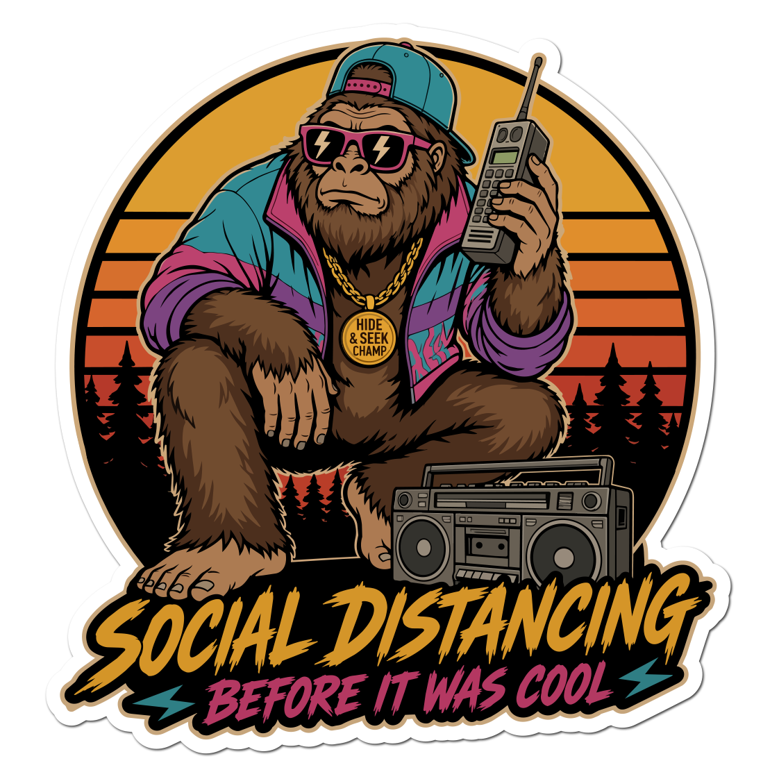 Social Distancing Before It Was Cool 4" Vinyl Sticker